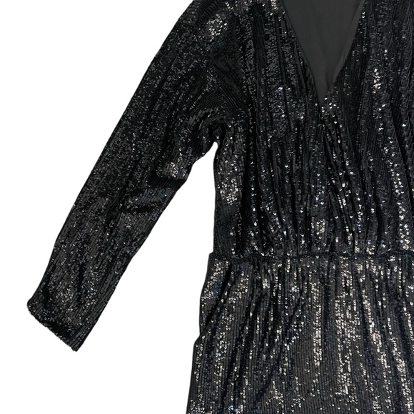 Anine Bing Elena Black Sequin Mini Dress Large Size Medium - Picture 5 of 10